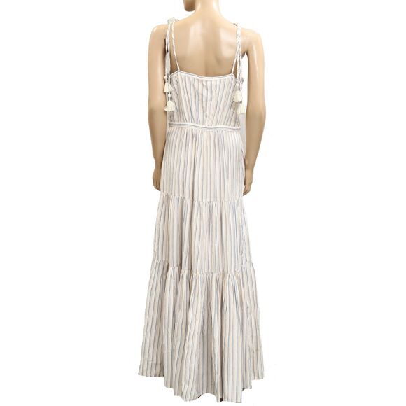 Veronica Beard Windansea Midi Dress Striped Printed Tiered Resort M New 282093 - Picture 8 of 10